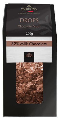 Valrhona - Mælke Chokolade Drops 32%, 200 g